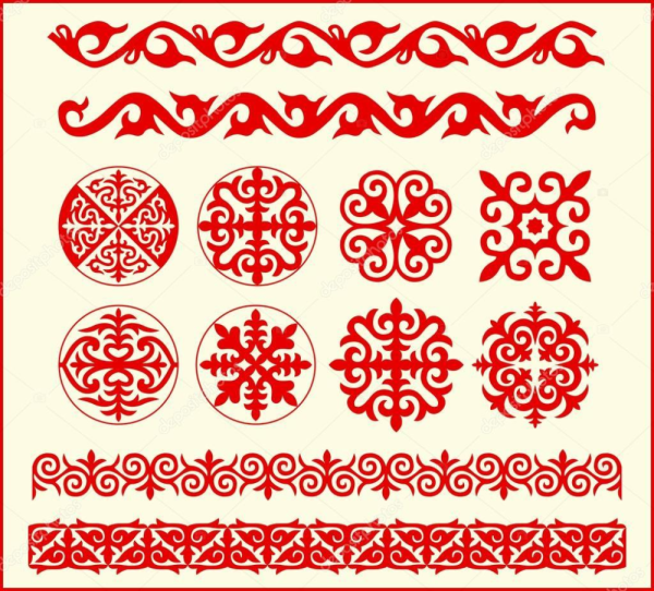 Киргизский узор вектор