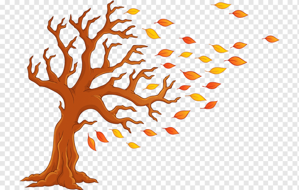 Осеннее дерево на прозрачном фоне