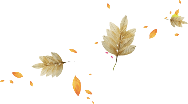 Падающие листья на белом фоне