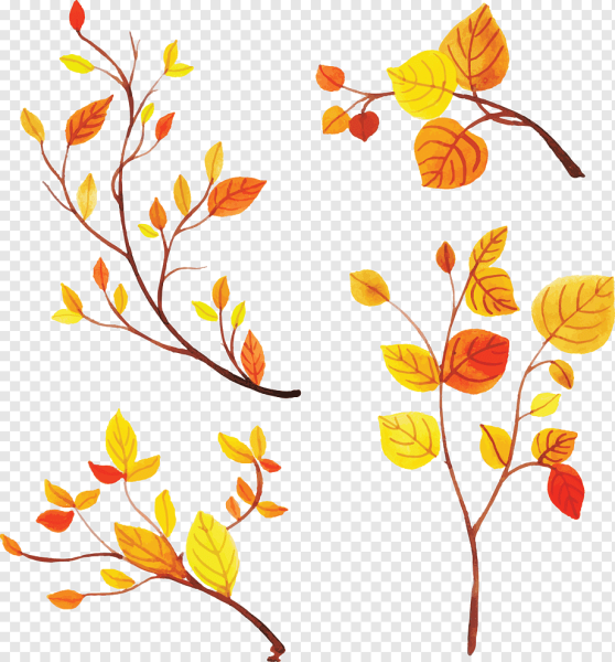 Осенняя ветка акварель