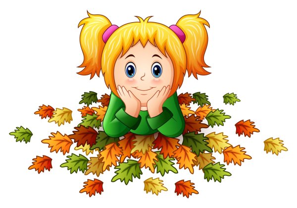 Мультяшные дети осень