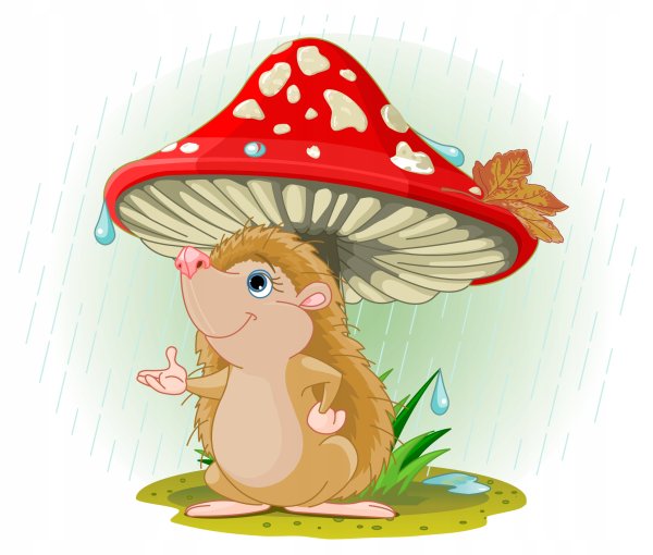 Ежик с мухомором