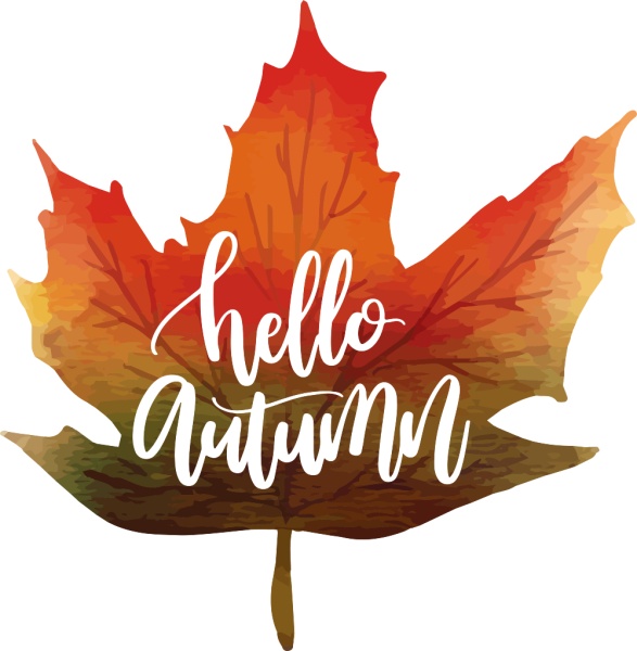 Осенний лист с надписью