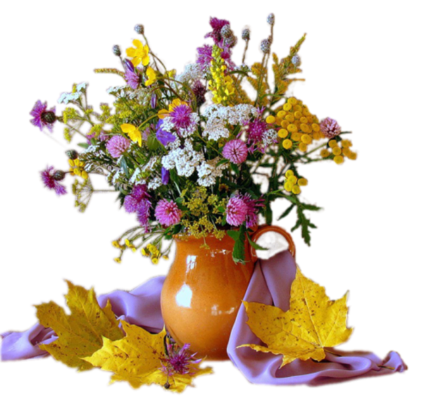 Осенний букет на белом фоне