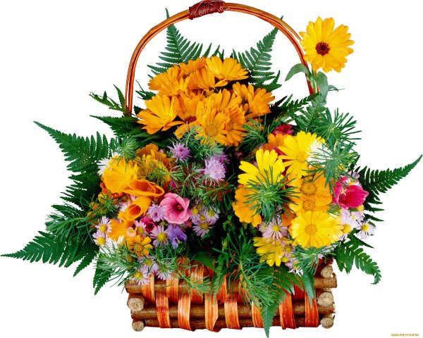Осенний букет в корзине