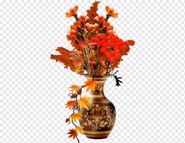 Ваза с осенними листьями