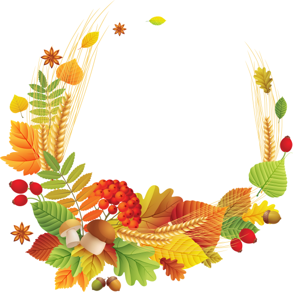 Осенняя рамка на прозрачном фоне