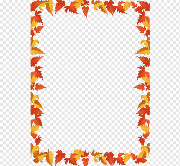 Рамка из кленовых листьев на прозрачном фоне