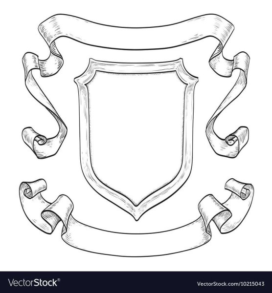 Гербовый щит с лентой