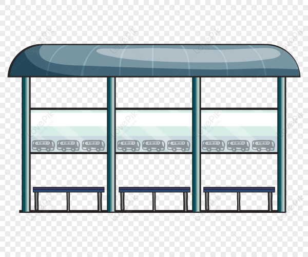 Автобусная остановка на прозрачном фоне