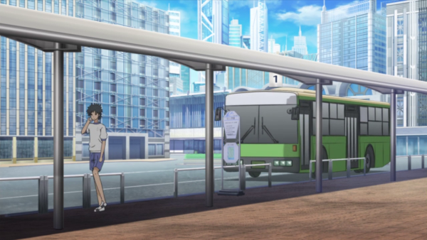 Автобусная остановка в стиле аниме