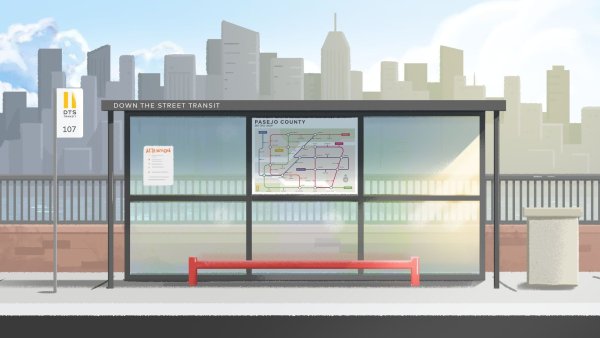 Автобусная остановка аниме