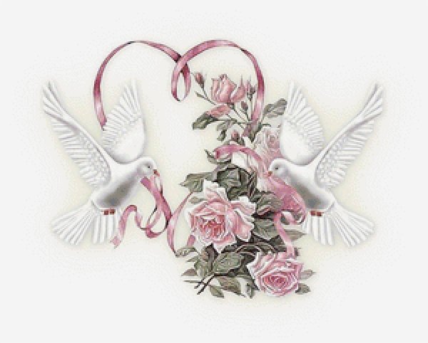 Открытки на свадьбу с голубями