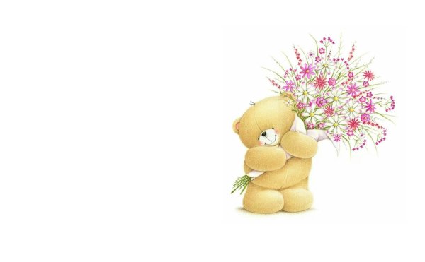 Медвежонок с цветами 8 марта