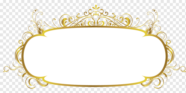 Золотая овальная рамка для надписи