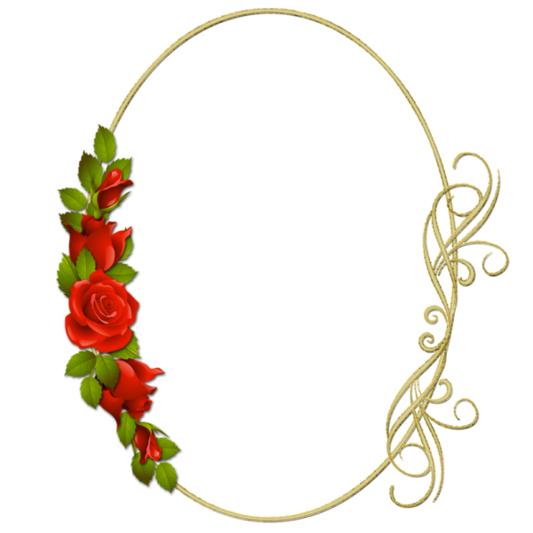 Рамка с цветами овал