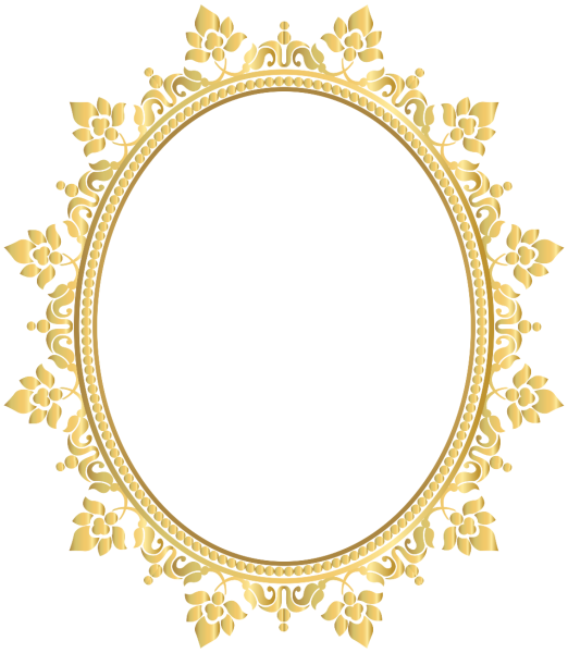 Рамка овальная золотистая