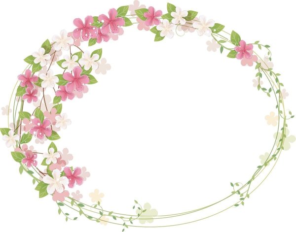Овальная рамка из цветов