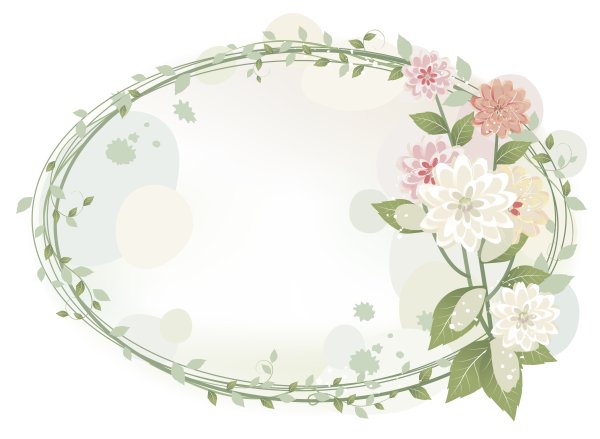Овальная рамка с цветами