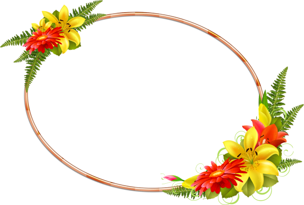 Рамка из цветов овал