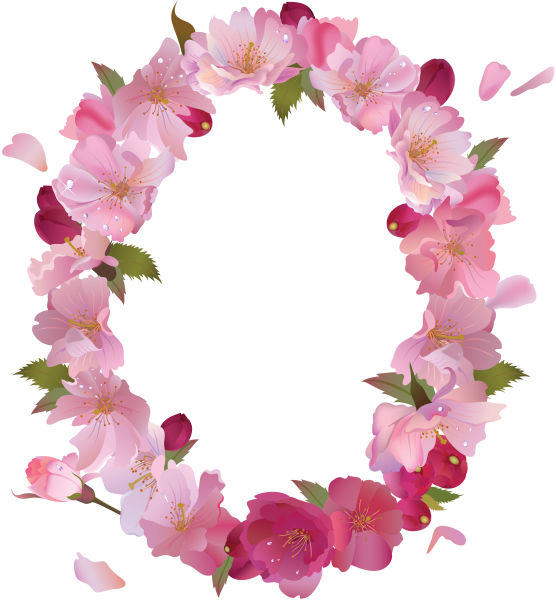 Овальная рамка с цветами