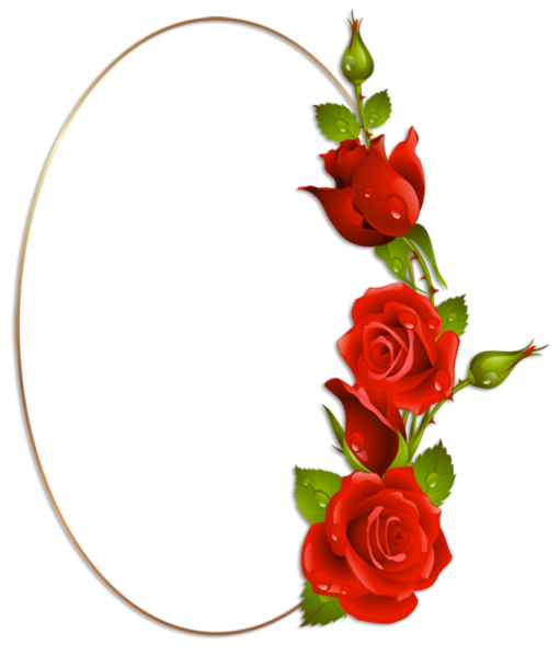 Цветочная рамка овал