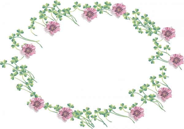 Овальная рамка цветы