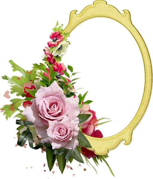 Рамка овал цветы