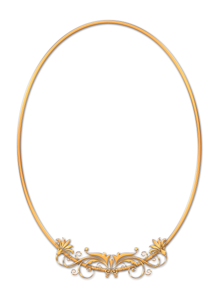 Рамка овальная золотистая