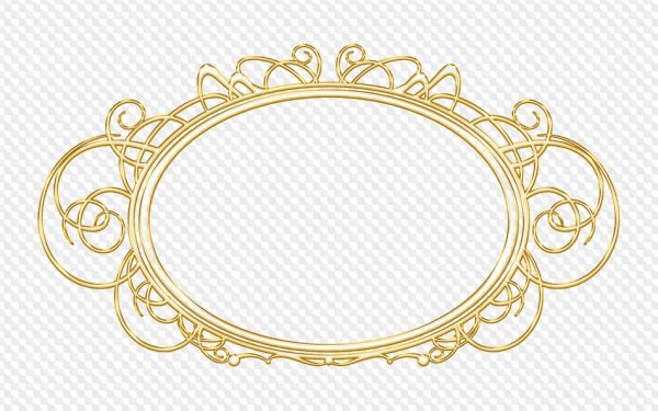 Рамка золото овальная