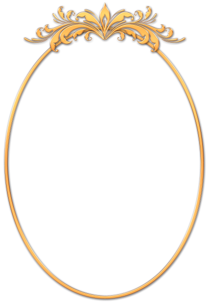 Рамка овальная золотистая