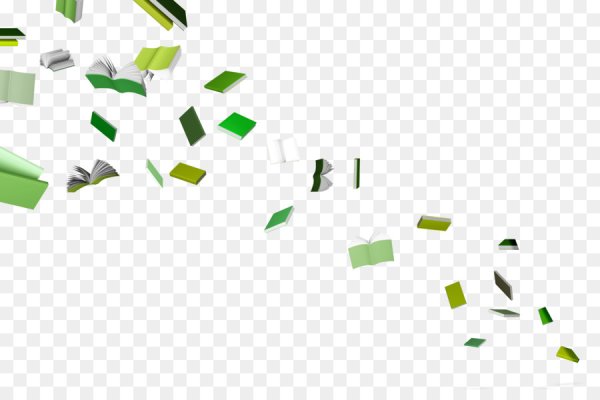 Летающие книги на прозрачном фоне