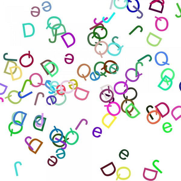 Английские буквы на прозрачном фоне