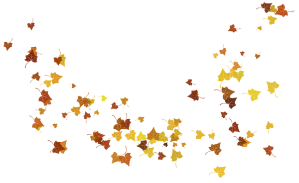 Осенний листопад на прозрачном фоне