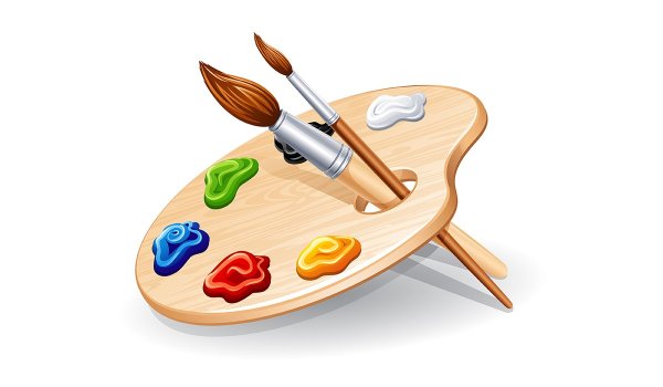 Художник с кистью и палитрой