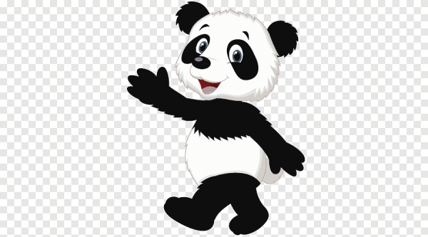 Панда машет вектор