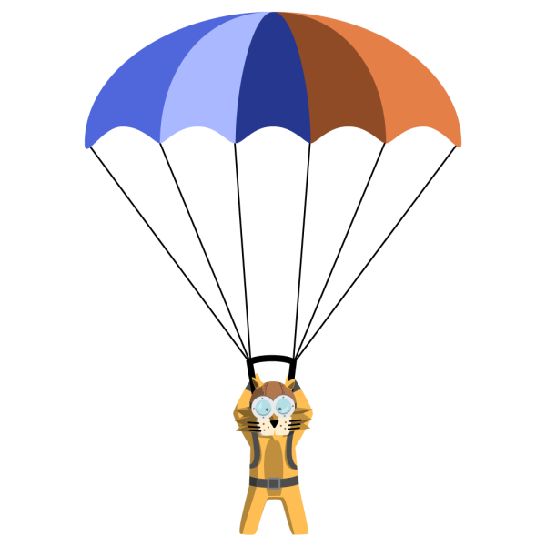 Парашютист на белом фоне