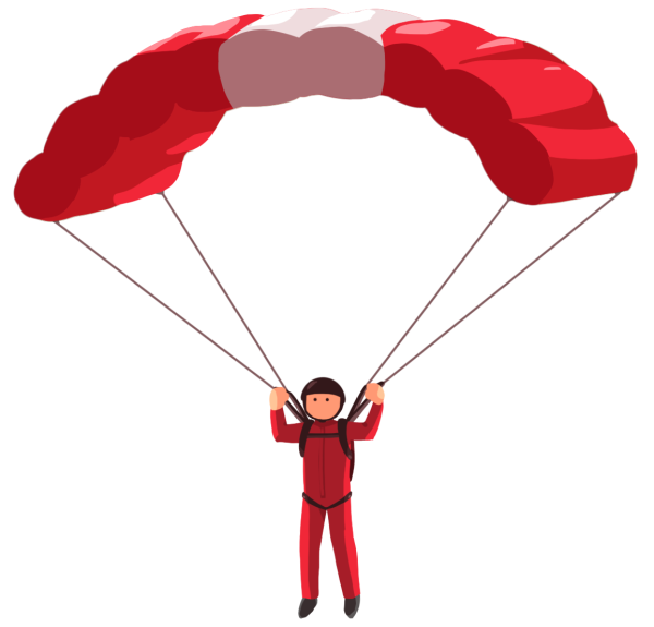 Парашютист на белом фоне