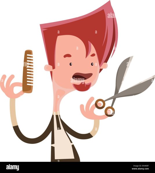 Парикмахер на прозрачном фоне