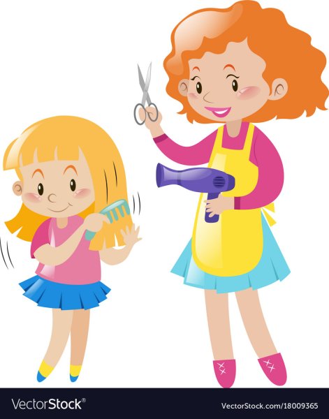 Парикмахер на белом фоне для детей