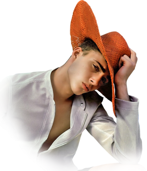 Парень на прозрачном фоне