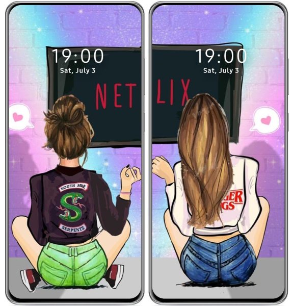 Парные обои на телефон для подруг