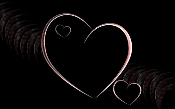 Белое сердечко на черном фоне