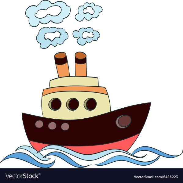 Пароход рисунок