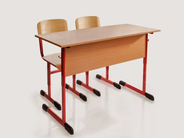 Стол ученический двухместный на плоскоовальной трубе Ду-25