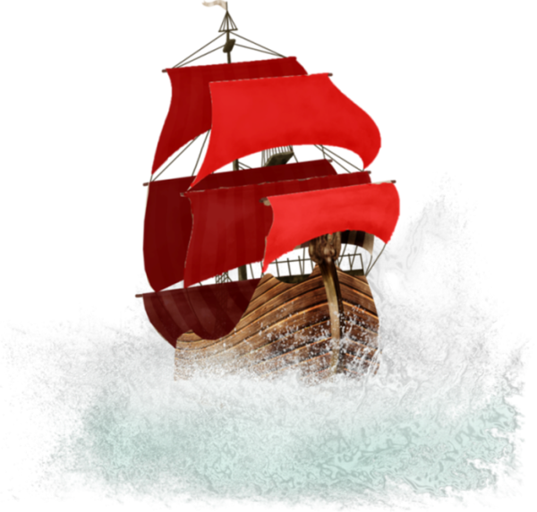 Кораблик с красными парусами