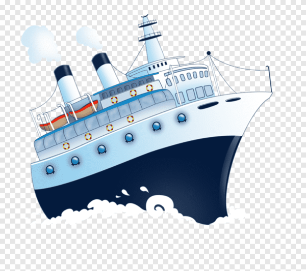 Пароход на белом фоне