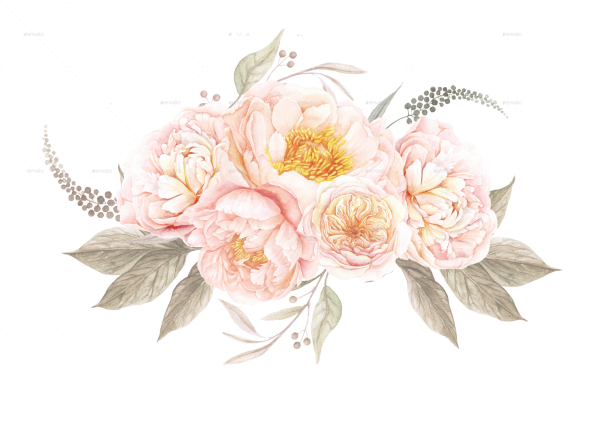 Акварельные цветы на прозрачном фоне