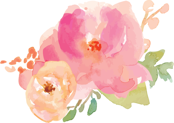 Акварельные цветы на прозрачном фоне