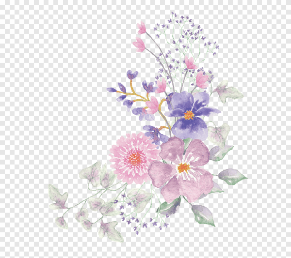 Нежные цветы на прозрачном фоне